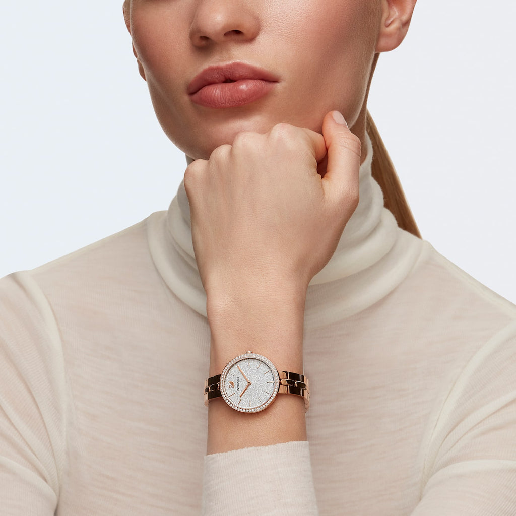 Swarovski Cosmopolitan Crystal Index Silver Dial Rose Gold Tone Women's Watch 5517803