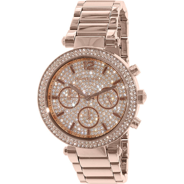 Michael Kors Parker Crystal Paved Rose Gold Ladies Watch MK5857