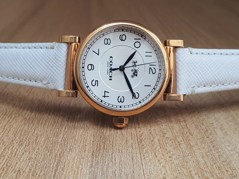 Coach Madison White Leather Strap Women's Watch 14502408 - Big Daddy Watches #4