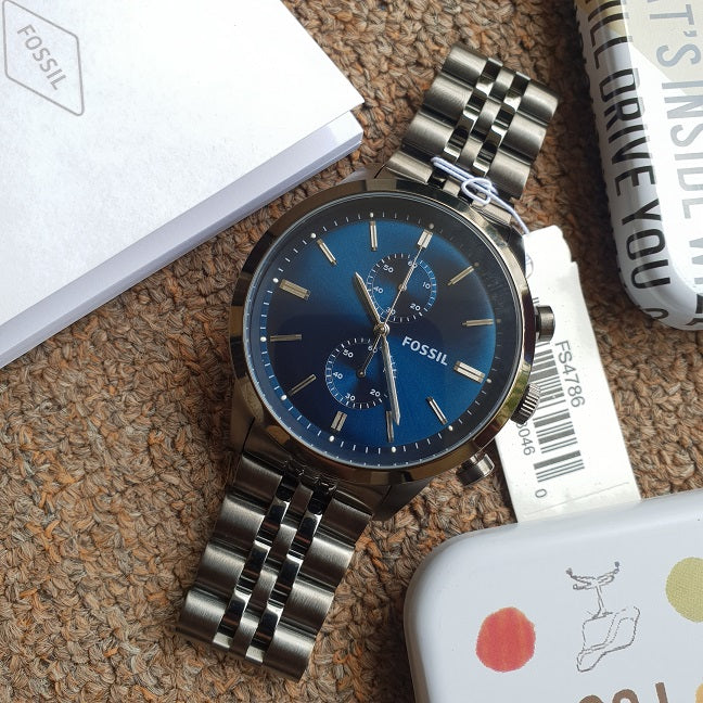 Fossil Townsman Chronograph Grey Dial Smoke Ion-plated Men's Watch FS4786