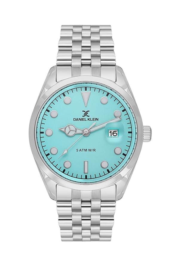 Daniel Klein Premium Date Window Blue Dial Silver Watch - DK.1.13835-3