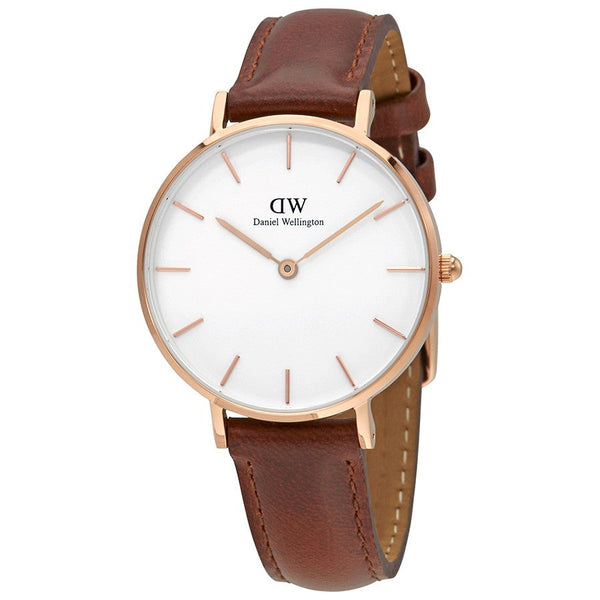 Daniel Wellington White Classic Petite St Mawes 28mm Women's Gold Watch DW00100175 - Big Daddy Watches
