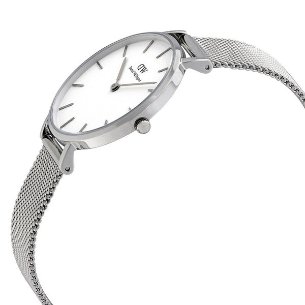 Daniel Wellington White Classic Sterling 32mm Women's Silver Watch DW00100164