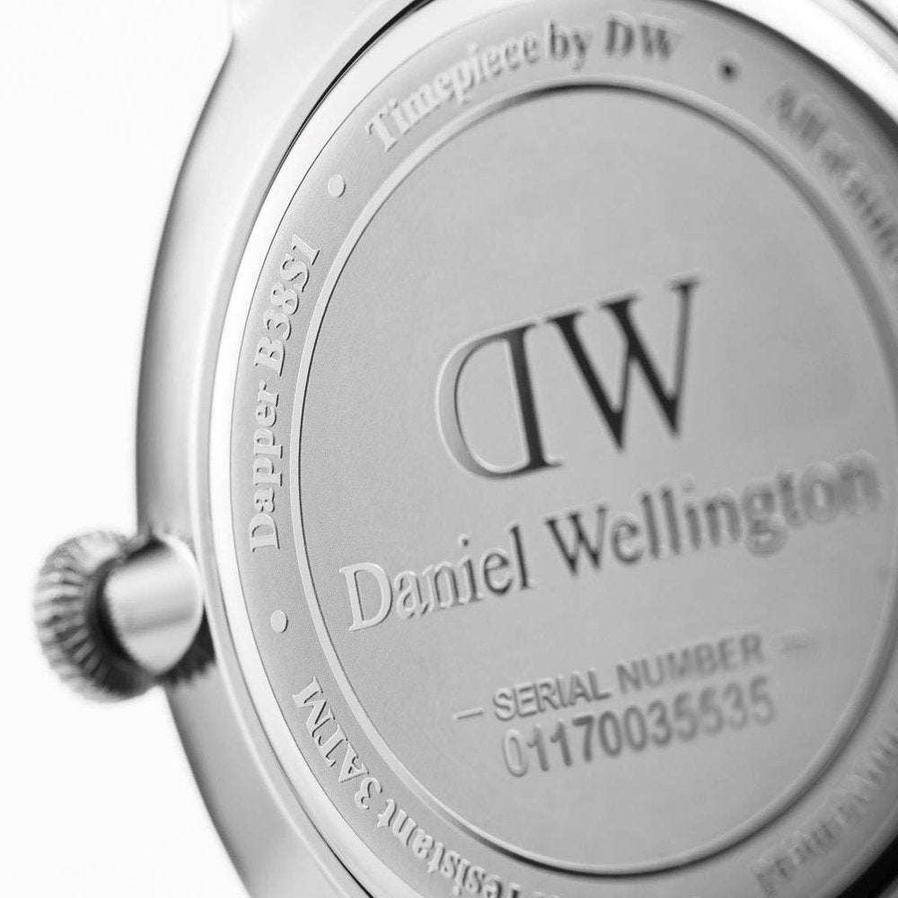 Daniel Wellington Dapper York 38mm White Dial Dark Brown Genuine Leather Silver Date Watch - DW00100089