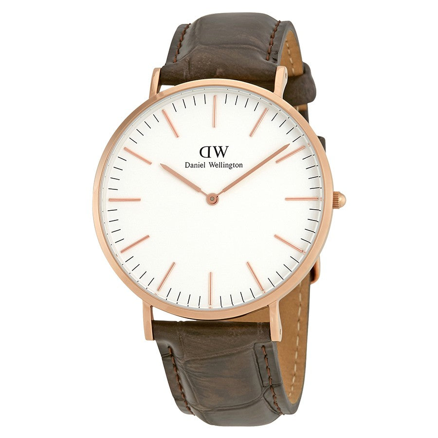 Daniel Wellington White Classic York 40mm Men's Gold Watch DW00100011