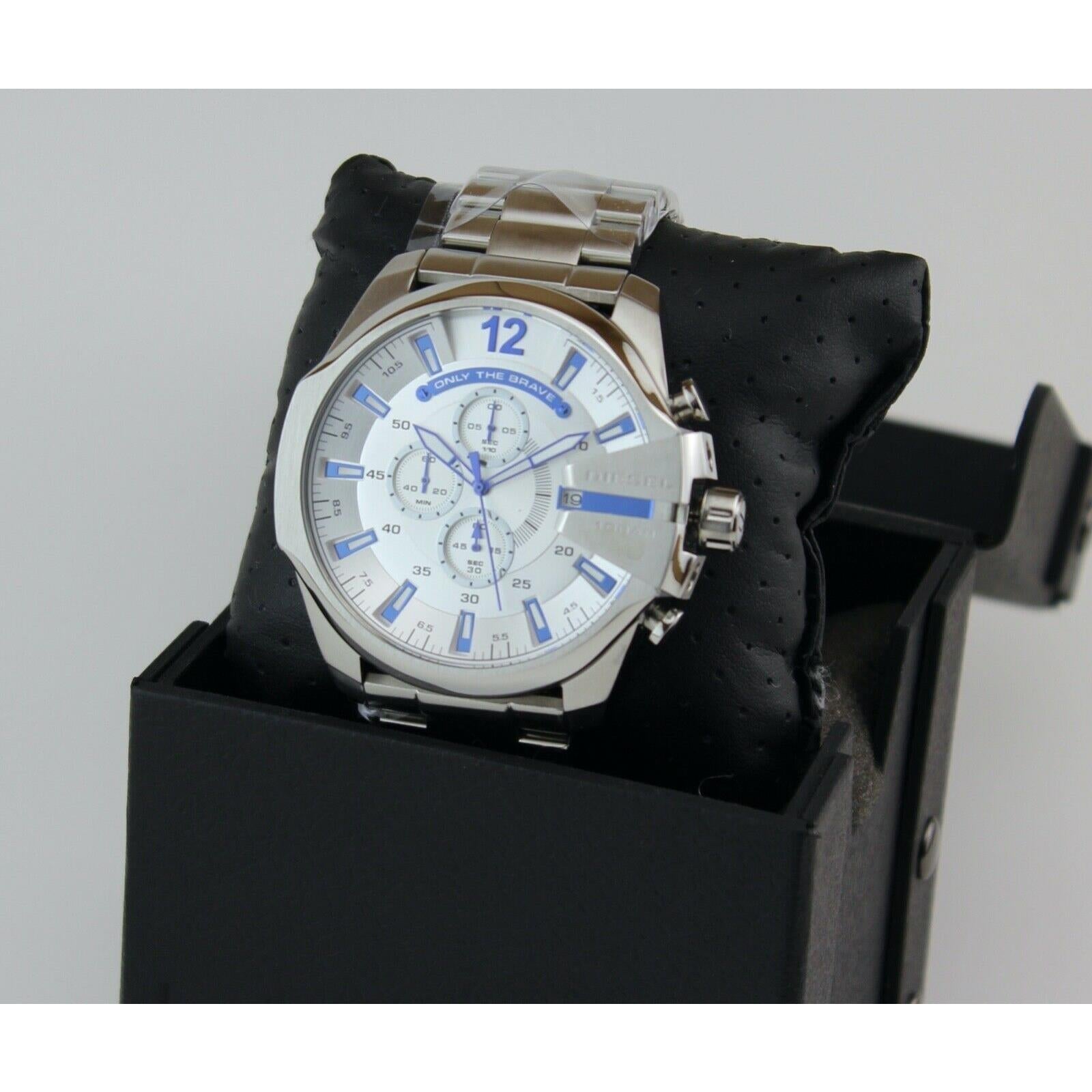 Diesel Mega Chief Chrono Silver Men's Watch DZ4477 - The Watches Men & CO #4