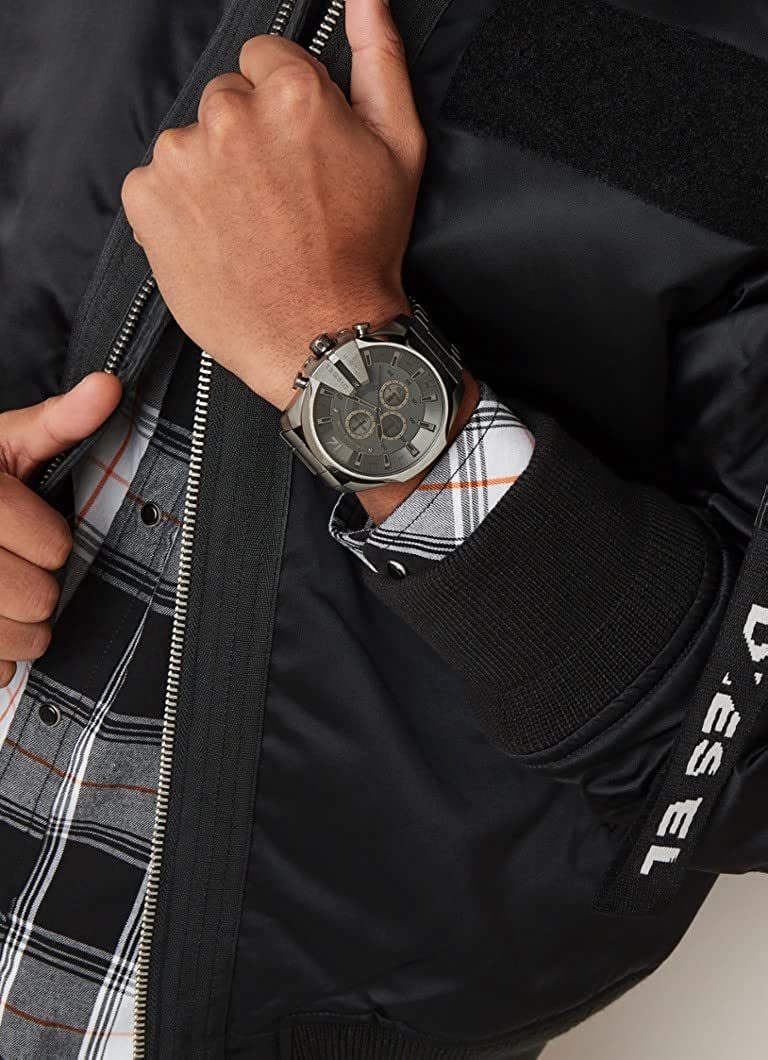 Diesel Mega Chief Chronograph Grey Dial Gunmetal Men’s Watch DZ4282 - Watch