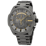 Diesel Mega Chief DZ4466 316L grey stainless steel 10 ATM (100 meters) water resistant Japan movements with a chronograph and date function