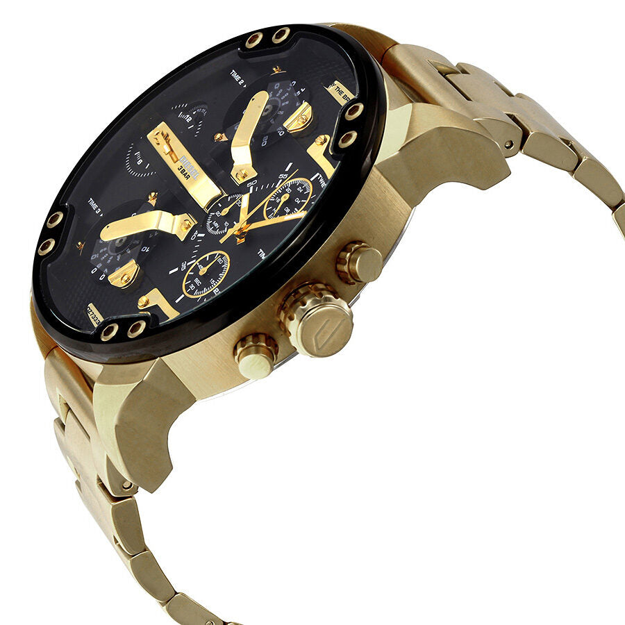 Diesel Mr. Daddy 2.0 Black Dial Gold Chronograph Men's Watch DZ7333 (Defect)