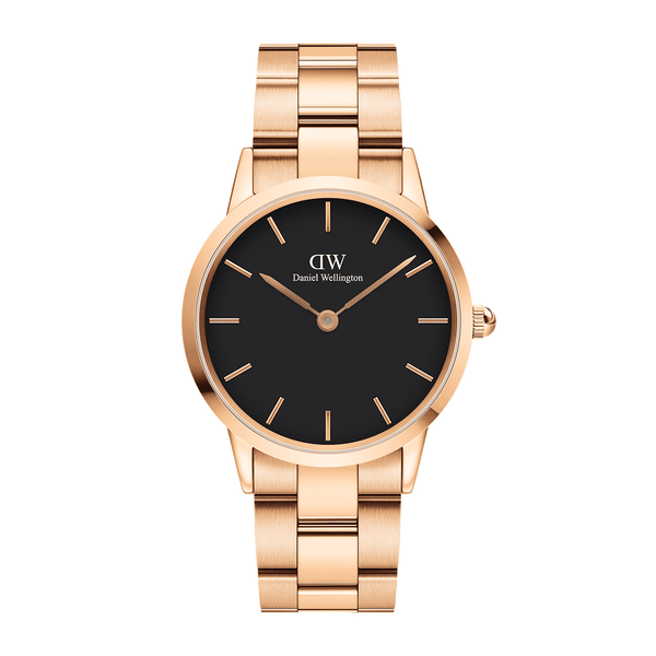 Daniel Wellington Watch Black Iconic Link 36mm Rose Gold DW00100210