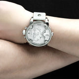 DIESEL Badass Chronograph White Dial White Leather Men's Watch DZ7265