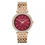 Michael Kors Darci Red Swarovski Dial Rose Gold Ladies Watch MK3378