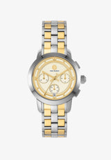 Tory Burch Classic Chronograph Two-Tone Watch Women's Watch TBW1034 - Image 2