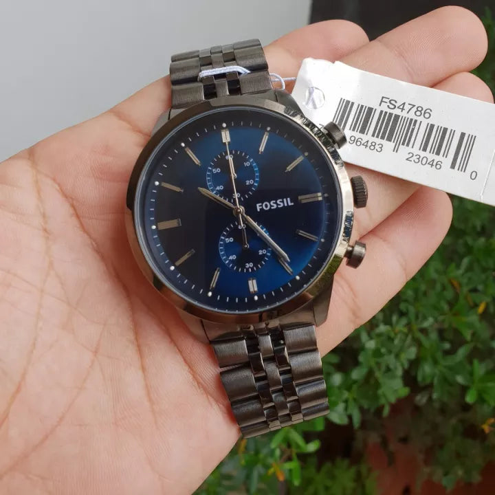 Fossil Townsman Chronograph Grey Dial Smoke Ion-plated Men's Watch FS4786