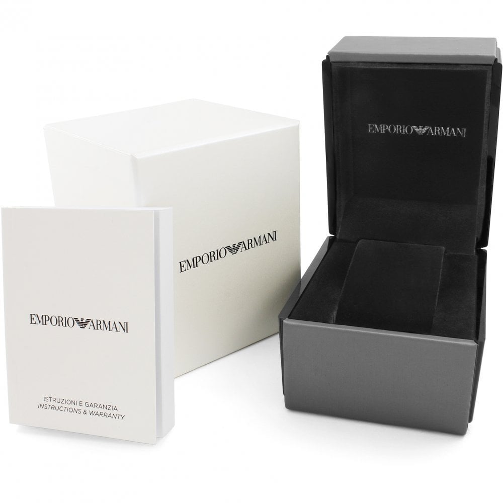 Emporio Armani AR11206 watch with official packaging and warranty documentation