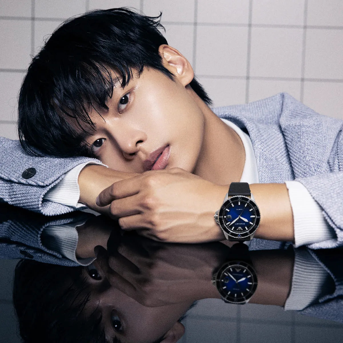 Emporio Armani Silver and Blue Men's Watch - AR11516