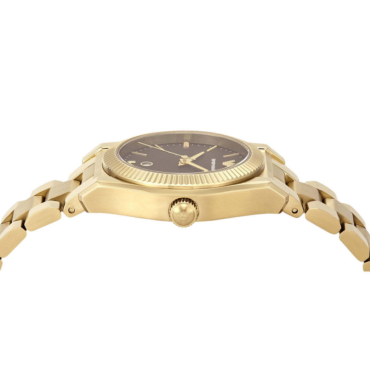 Side profile of Emporio Armani AR11700 showing case thickness and integrated lugs