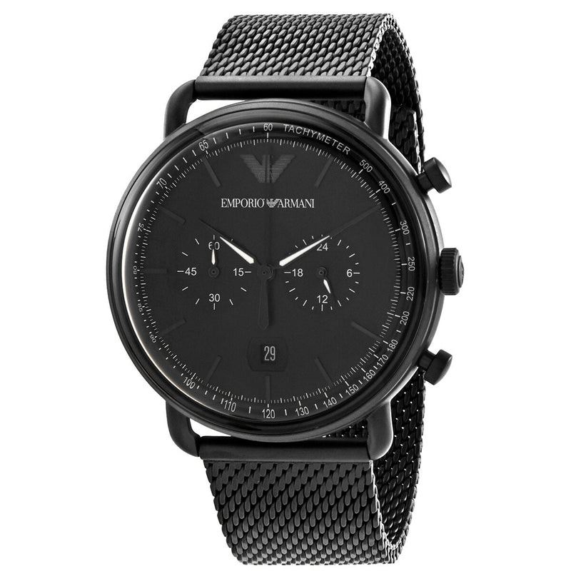 Emporio Armani Aviator Chronograph Quartz Black Dial Men's Watch AR11264 - BigDaddy Watches