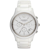 Emporio Armani Ceramica Chronograph White Dial Men's Watch AR1453 - BigDaddy Watches