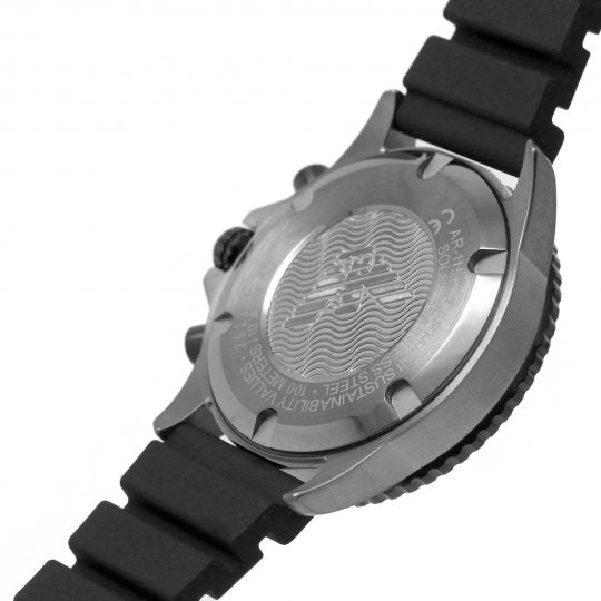 Emporio Armani Chronograph Black Silicone Men's Watch AR11515 - The Watches Men & CO #4