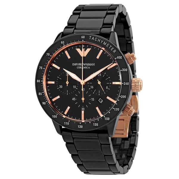 Emporio Armani Chronograph Quartz Black Dial Men's Watch AR70002 - BigDaddy Watches