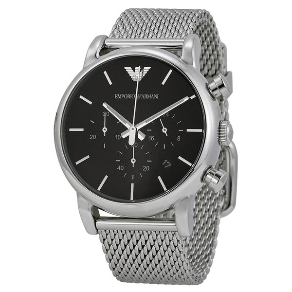 EMPORIO ARMANI Classic Chronograph Black Dial Steel Men's Watch AR1811