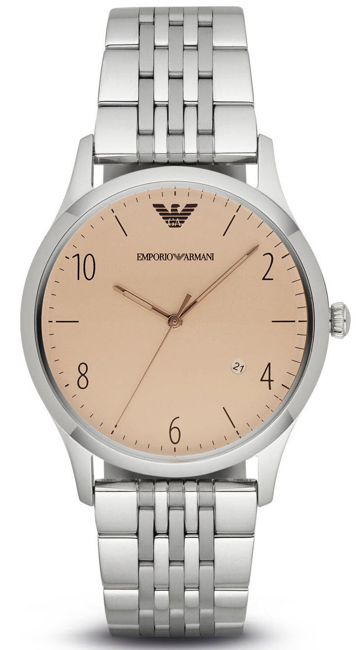 Emporio Armani Classic Cream Dial Stainless Steel Men's Watch AR1881