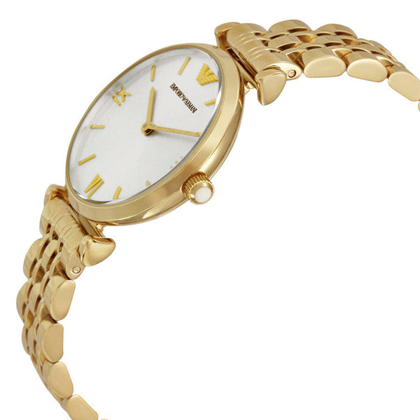 EMPORIO ARMANI Classic Silver Dial Gold-tone Ladies Watch AR1877