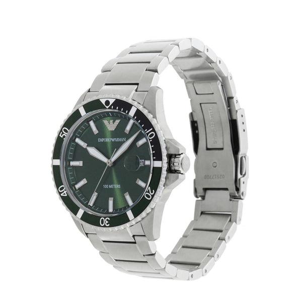 Emporio Armani Green Dial Silver Men's Watch AR11338 - Big Daddy Watches #2