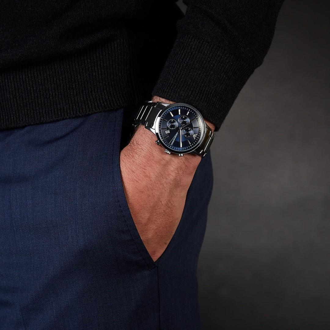 Emporio Armani Renato Chronograph Quartz Blue Dial Men’s Watch AR11164 - Watch