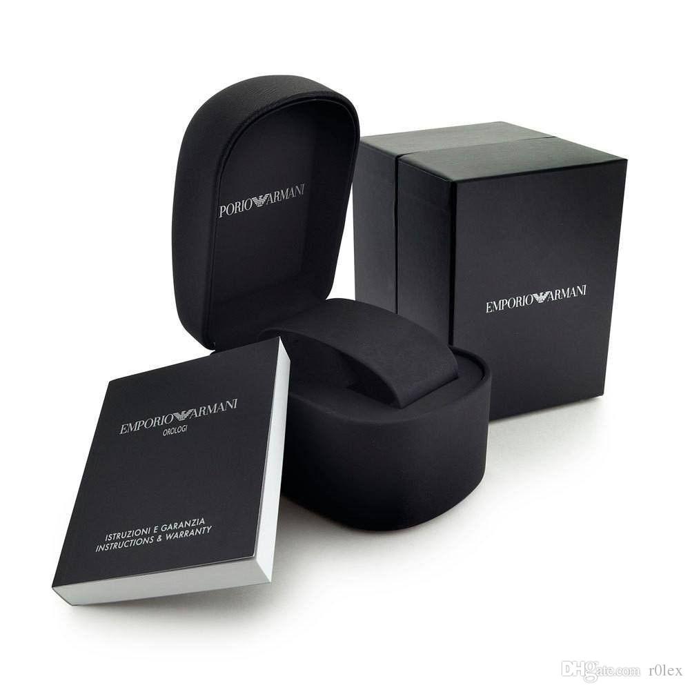 Emporio Armani Retro Black Dial Silver Men's Watch AR1676