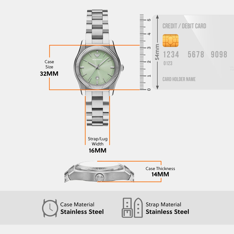 Emporio Armani Three-Hand Date Stainless Steel Watch AR11656 ar11656 - Image 6