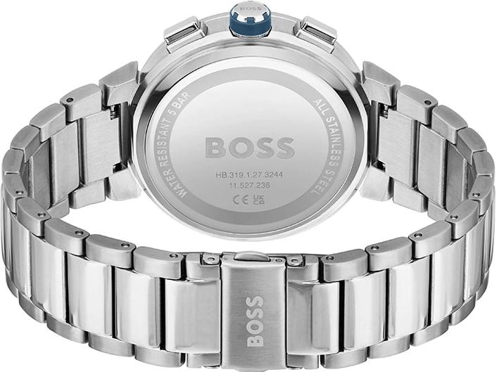 Silver watch with metal bracelet on a white background