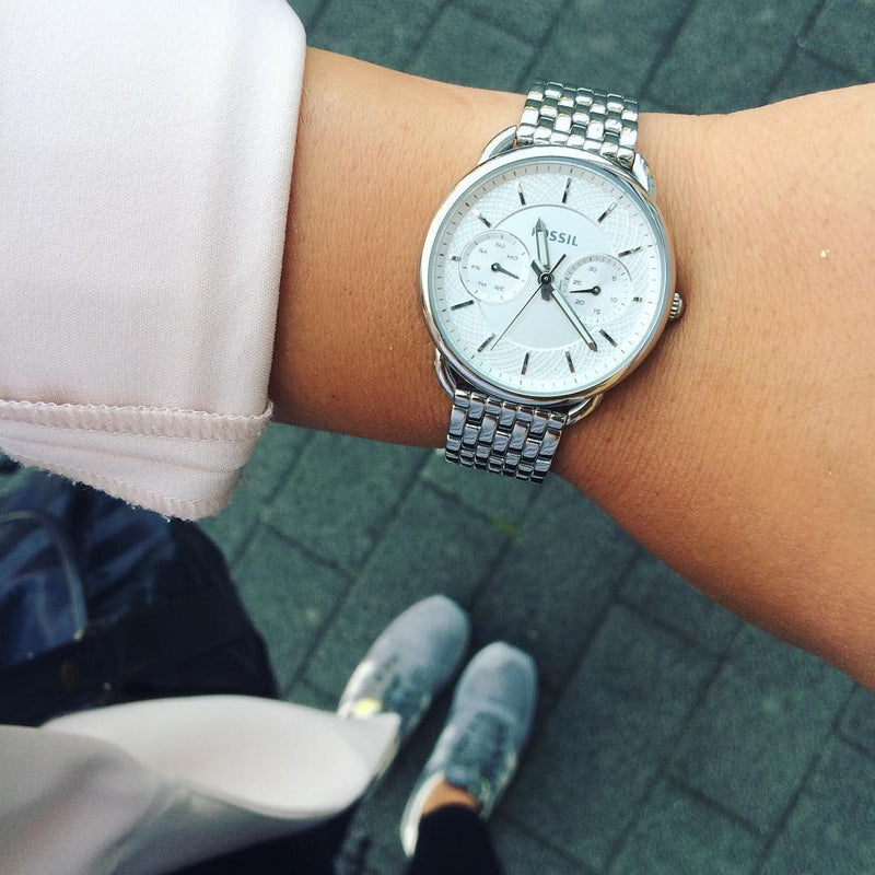Fossil Tailor Multi-Function White Dial Ladies Watch ES3712