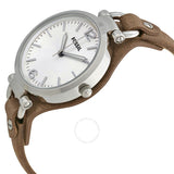 Fossil Georgia Silver Dial Tan Leather Strap Ladies Watch ES3060