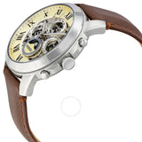 Fossil Grant White Dial Brown Leather Men's Watch ME3027