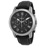 Fossil Grant Black Dial Leather Strap Men's Watch FS4812