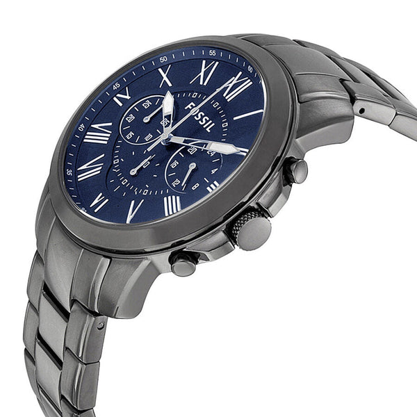 Fossil Grant Chronograph Dark Blue Dial Smoke Ion-plated Watch FS4831 - BigDaddy Watches #2