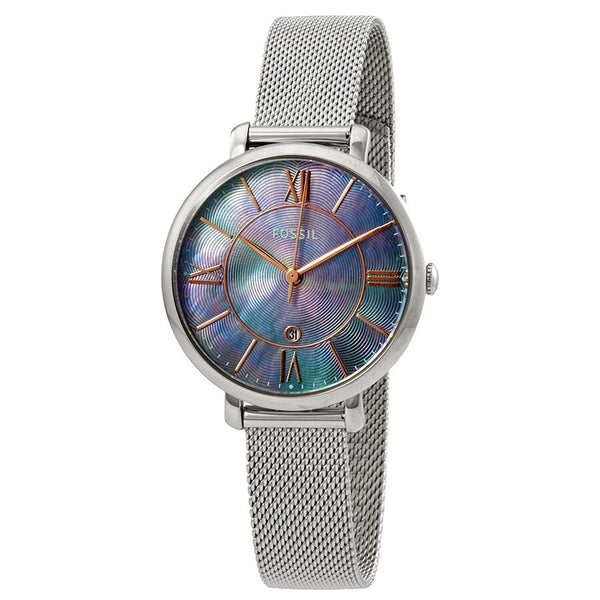 Fossil Jacqueline Blue Mother of Pearl Dial Ladies Mesh Watch ES4322 - BigDaddy Watches