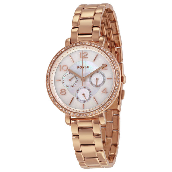 Fossil Jacqueline Multi-Function Mother of Pearl Dial Rose Gold-tone Ladies Watch ES3757 - BigDaddy Watches