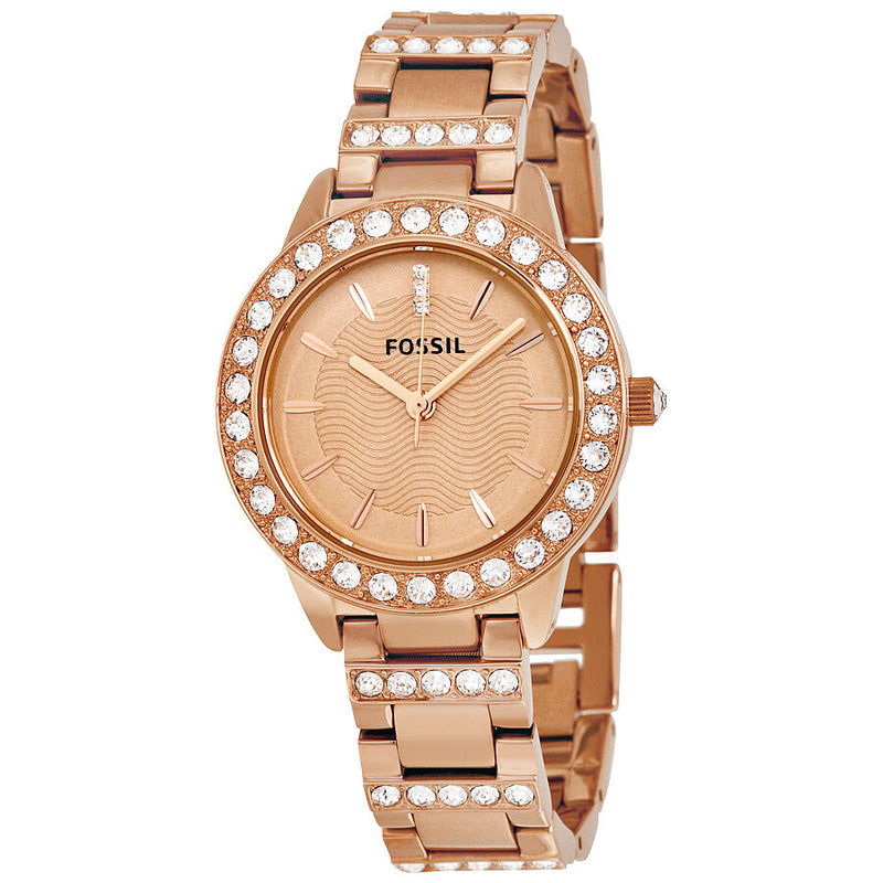Fossil Jesse Crystal Rose Gold Dial Ladies Watch ES3020 - BigDaddy Watches