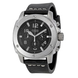 Fossil Machine Chronograph Black Dial Leather Strap Men's Watch FS4928