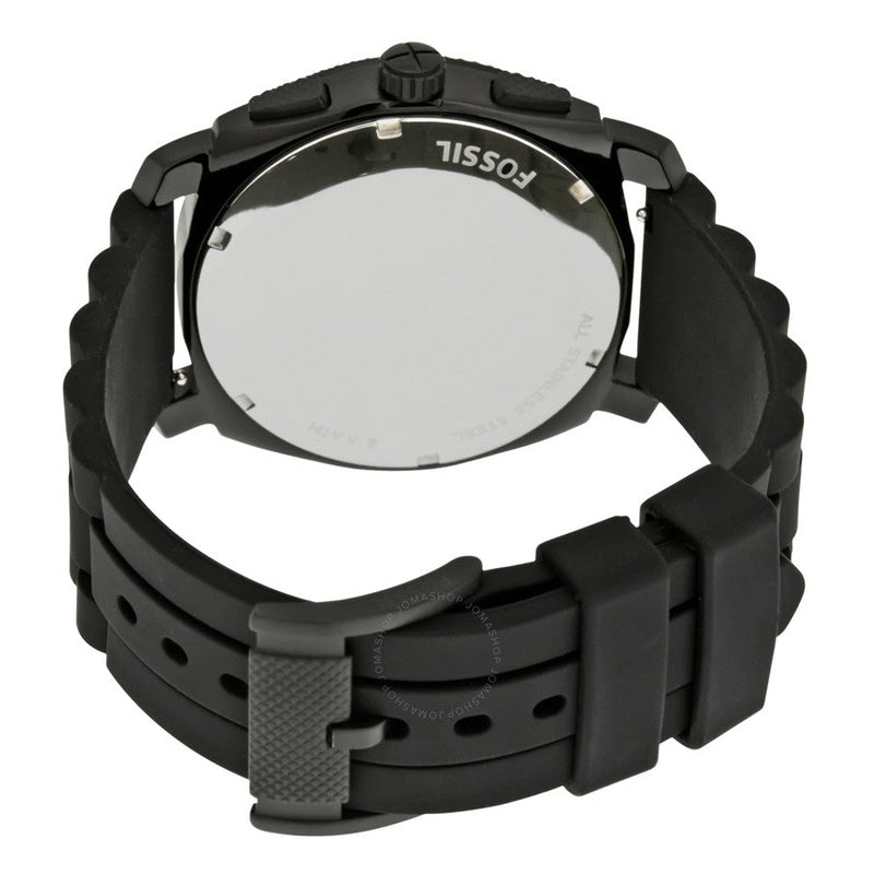 Fossil Machine Chronograph Black Dial Silicone Strap Men's Watch FS4487