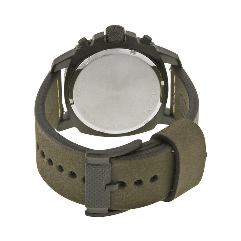 Fossil Machine Chronograph Grey Dial Leather Strap Men's Watch FS5000