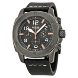 Fossil Machine Chronograph Grey Dial Leather Strap Men's Watch FS5016