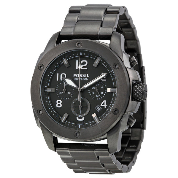 Fossil Machine Chronograph Grey Dial Smoke Ion-plated Men's Watch FS5017