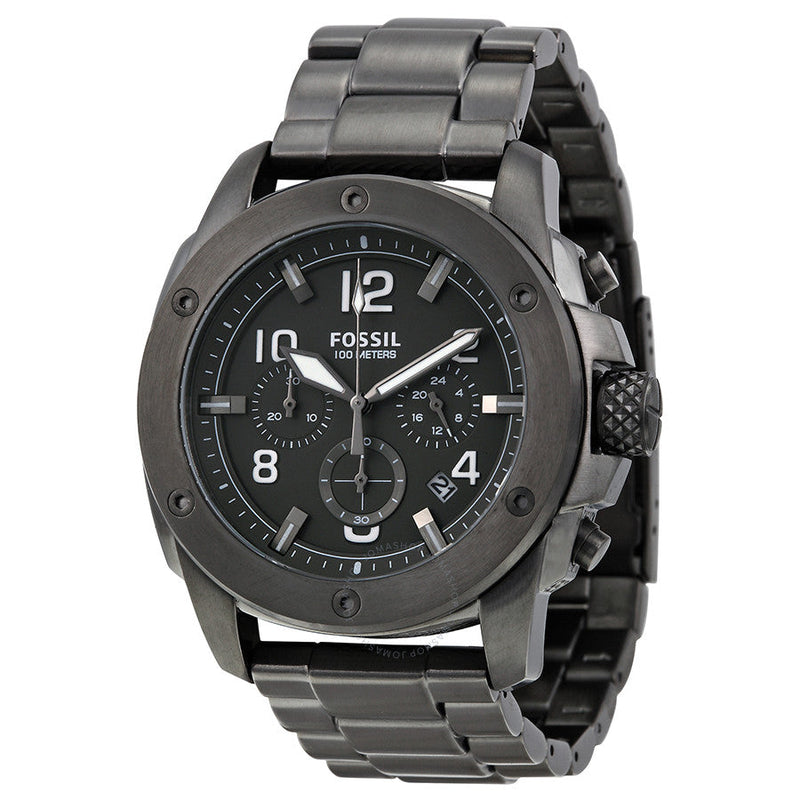 Fossil Machine Chronograph Grey Dial Smoke Ion-plated Men's Watch FS5017