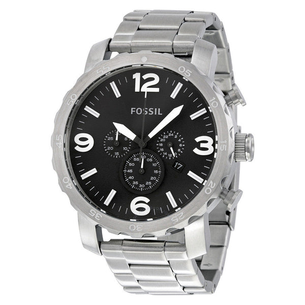 Fossil Nate Chronograph Black Dial Men's Watch JR1353