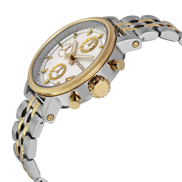 Fossil Original Boyfriend Chronograph White Dial Two-tone Watch ES3746 - BigDaddy Watches #2