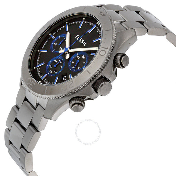 Fossil Retro Traveler Chronograph Black Dial Ion-plated Men's Watch CH2869